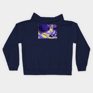 Cat in abstract colors Kids Hoodie